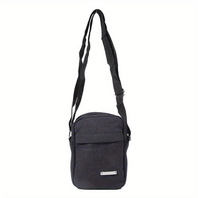 Men's Crossbody Bag Canvas Cell Phone Bag Hiking Travel Messenger Bag