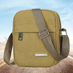 Men's Crossbody Bag Canvas Cell Phone Bag Hiking Travel Messenger Bag