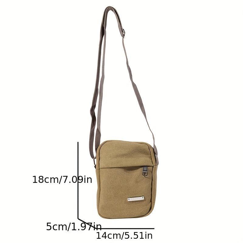 Men's Crossbody Bag Canvas Cell Phone Bag Hiking Travel Messenger Bag