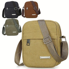 Men's Crossbody Bag Canvas Cell Phone Bag Hiking Travel Messenger Bag