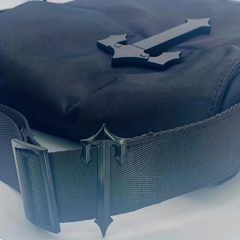 Men's Waterproof Nylon Crossbody Bag With Cross Decor