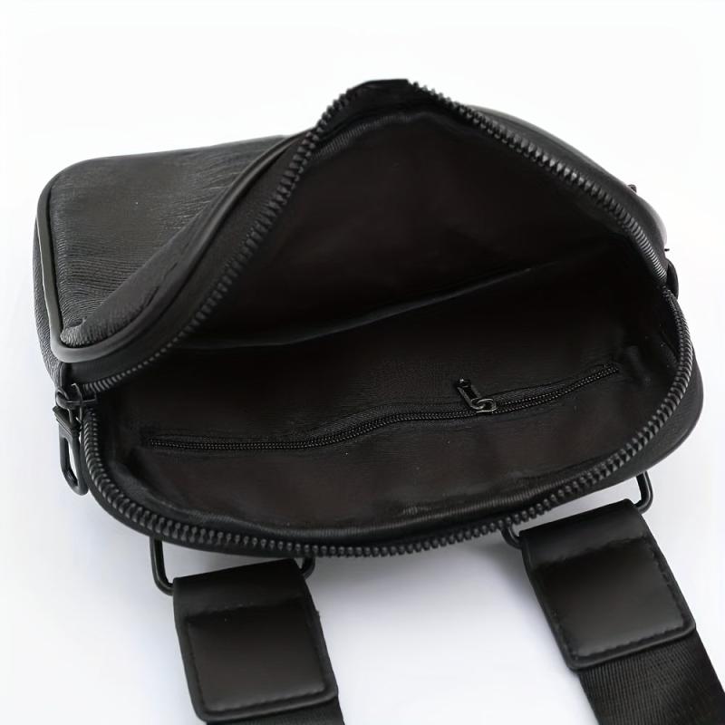 Men's Leather Crossbody Bag Casual Messenger Satchel Mobile Phone Pouch