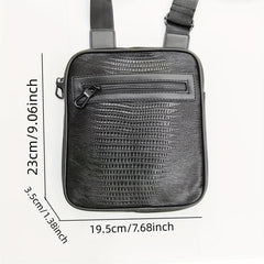 Men's Leather Crossbody Bag Casual Messenger Satchel Mobile Phone Pouch