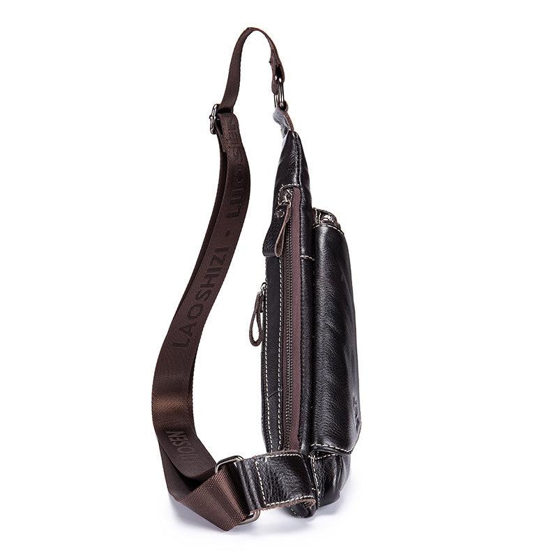 Men's Leather Chest Bag Retro Mini One Shoulder Messenger Bag