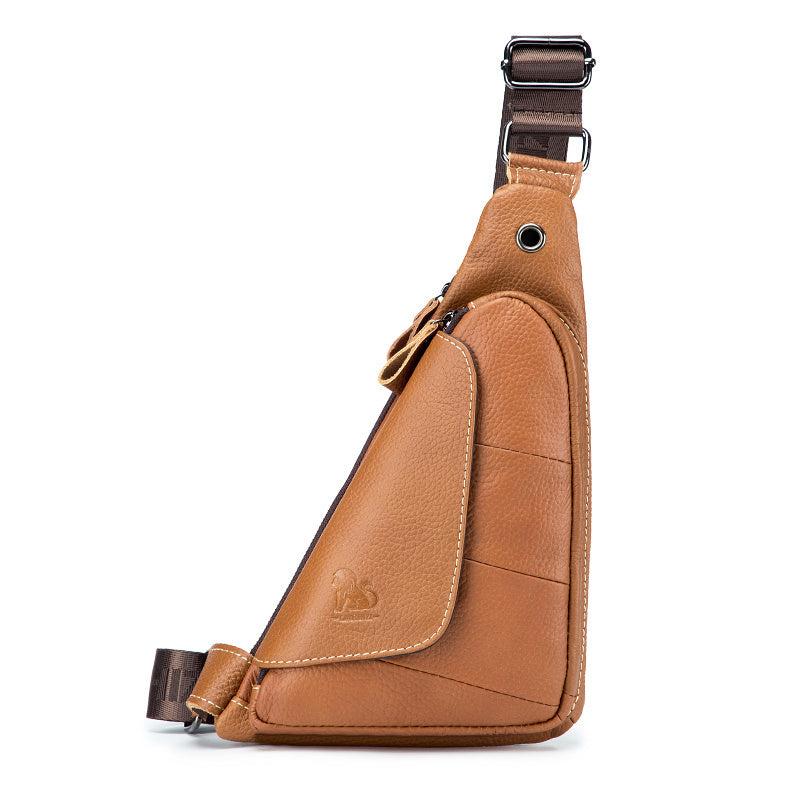 Men's Leather Chest Bag Retro Mini One Shoulder Messenger Bag