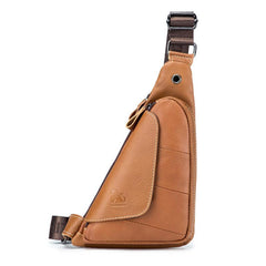 Men's Leather Chest Bag Retro Mini One Shoulder Messenger Bag