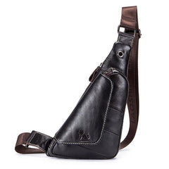 Men's Leather Chest Bag Retro Mini One Shoulder Messenger Bag
