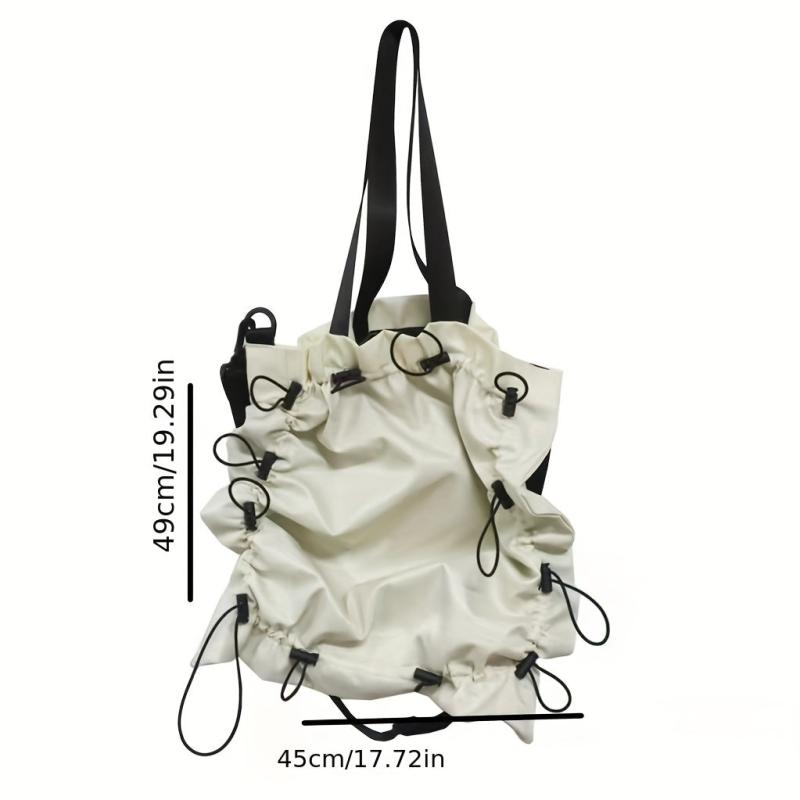 Pleated Nylon Shoulder Bag Crossbody Large Capacity Bag