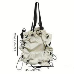 Pleated Nylon Shoulder Bag Crossbody Large Capacity Bag