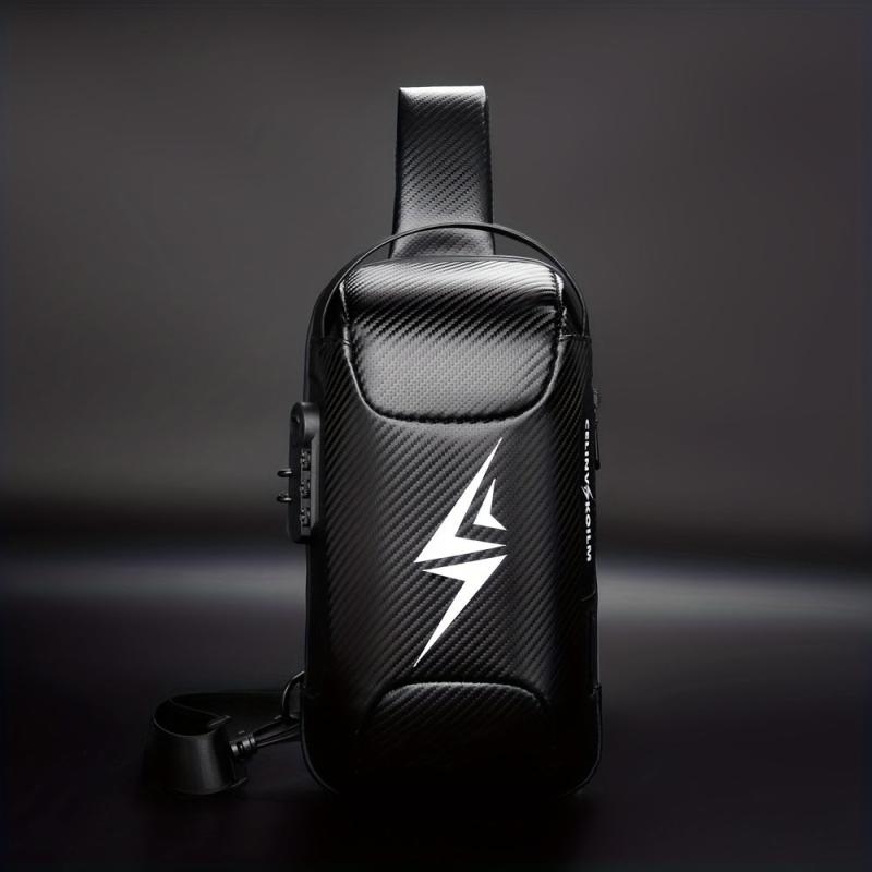 Men's Waterproof Chest Bag Travel Crossbody Bag with Lock