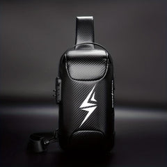 Men's Waterproof Chest Bag Travel Crossbody Bag with Lock