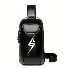 Men's Waterproof Chest Bag Travel Crossbody Bag with Lock