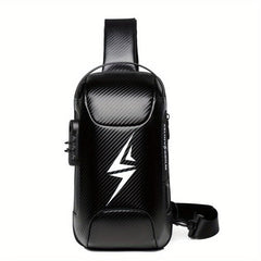 Men's Waterproof Chest Bag Travel Crossbody Bag with Lock