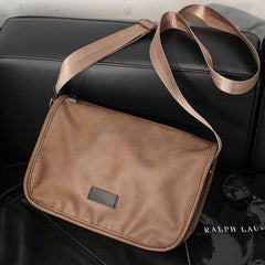 Men's Crossbody Bag Leather Travel Work Messenger Bag