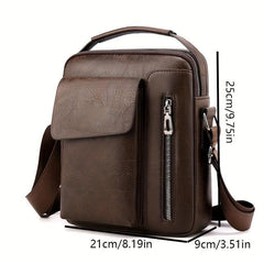 Men's Retro Business Casual Shoulder Bag Waterproof Crossbody Bag