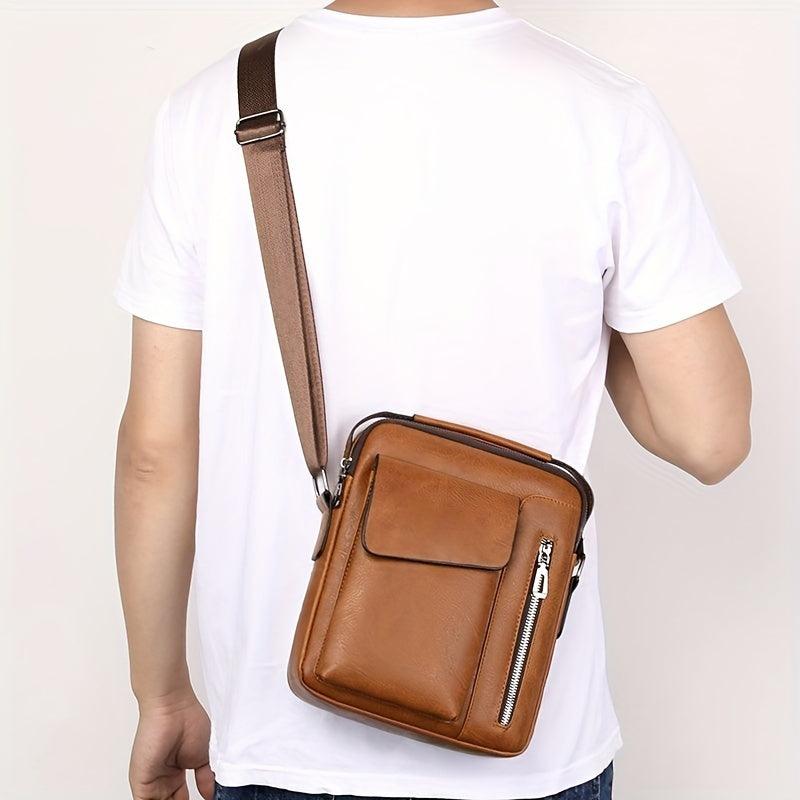 Men's Retro Business Casual Shoulder Bag Waterproof Crossbody Bag