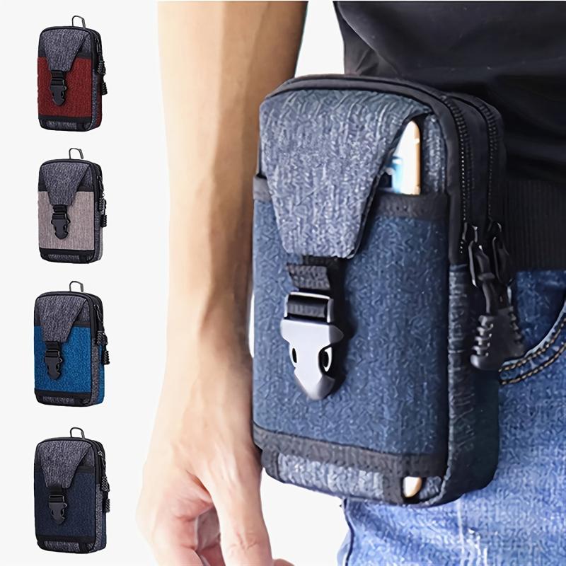 Red Canvas Mobile Phone Waist Bag Coin Purse