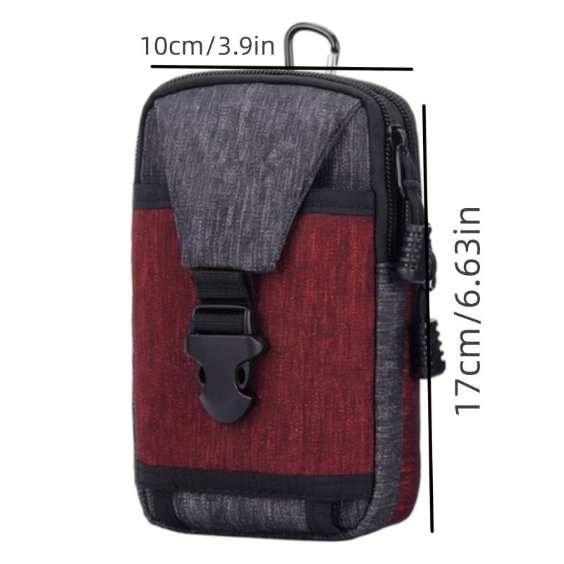Red Canvas Mobile Phone Waist Bag Coin Purse