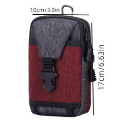 Red Canvas Mobile Phone Waist Bag Coin Purse