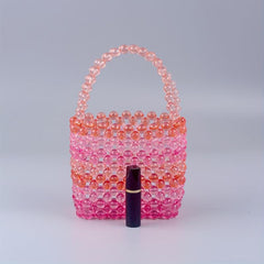 Colorful Acrylic Crystal Beaded Bucket Bag Clutch Purse