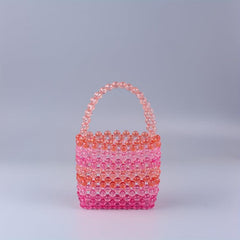 Colorful Acrylic Crystal Beaded Bucket Bag Clutch Purse