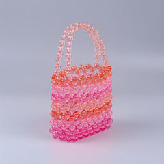 Colorful Acrylic Crystal Beaded Bucket Bag Clutch Purse