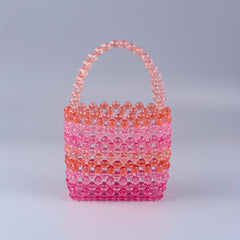 Colorful Acrylic Crystal Beaded Bucket Bag Clutch Purse