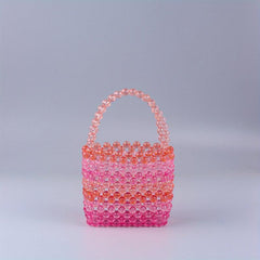 Colorful Acrylic Crystal Beaded Bucket Bag Clutch Purse
