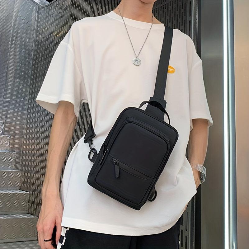 Men's Nylon Crossbody Bag With USB Charging Port Waterproof Shoulder Bag