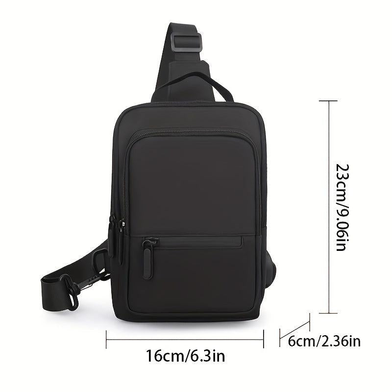 Men's Nylon Crossbody Bag With USB Charging Port Waterproof Shoulder Bag