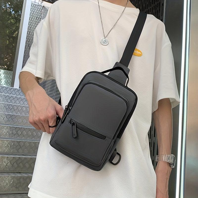Men's Nylon Crossbody Bag With USB Charging Port Waterproof Shoulder Bag