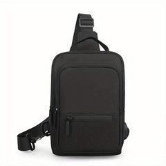 Men's Nylon Crossbody Bag With USB Charging Port Waterproof Shoulder Bag