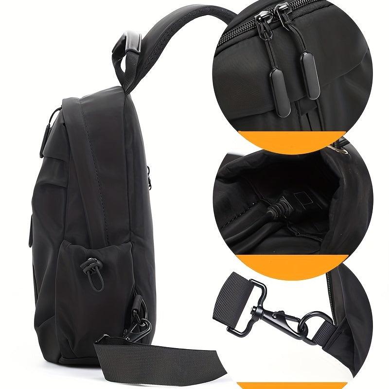 Men's Chest Bag Wear-resistant USB Travel Shoulder Crossbody Bag