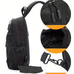 Men's Chest Bag Wear-resistant USB Travel Shoulder Crossbody Bag