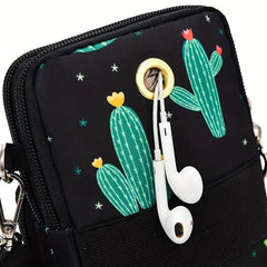 Floral Print Phone Bag Crossbody Armband Credit Card Holder