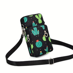 Floral Print Phone Bag Crossbody Armband Credit Card Holder
