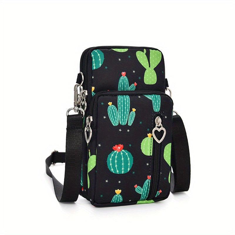 Floral Print Phone Bag Crossbody Armband Credit Card Holder