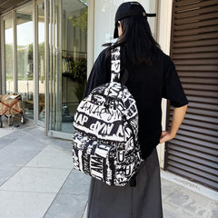 1pc Personality Graffiti Pattern Backpack for Students