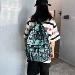 1pc Personality Graffiti Pattern Backpack for Students