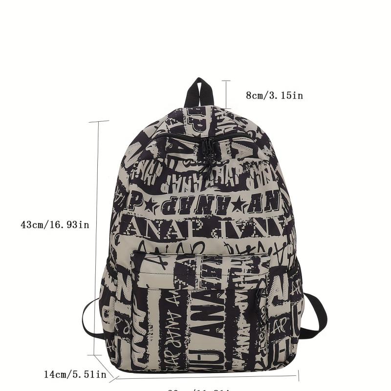1pc Personality Graffiti Pattern Backpack for Students