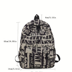 1pc Personality Graffiti Pattern Backpack for Students