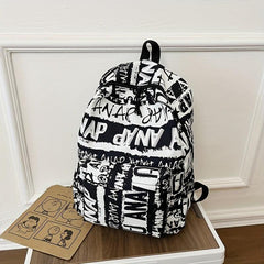 1pc Personality Graffiti Pattern Backpack for Students