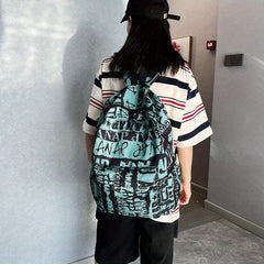 1pc Personality Graffiti Pattern Backpack for Students