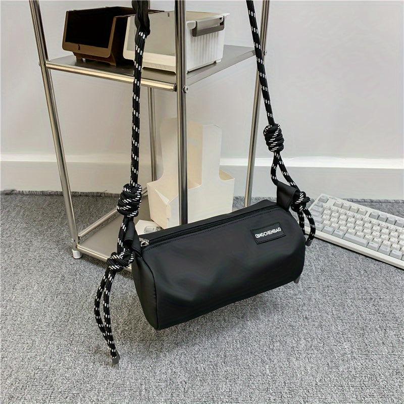 Men's Casual Letter Patch Crossbody Bag Shoulder Bag