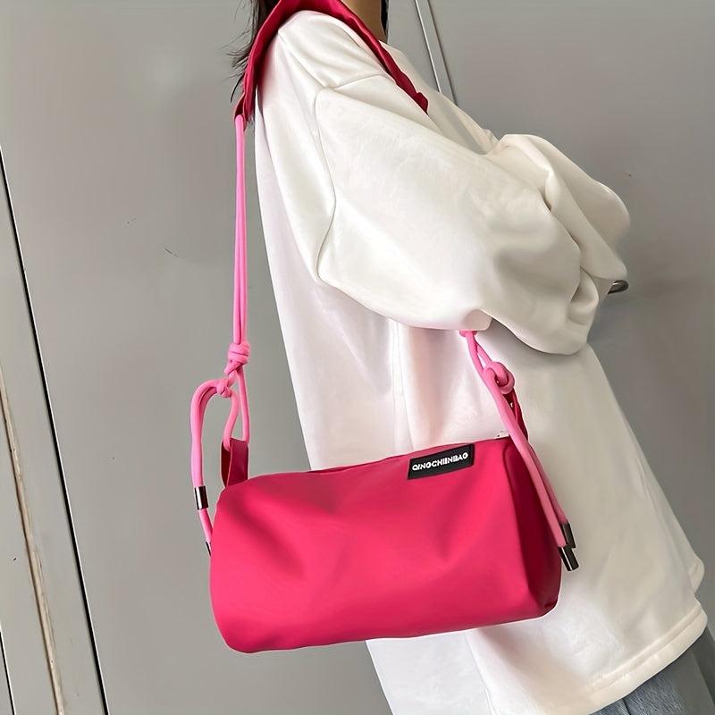 Men's Casual Letter Patch Crossbody Bag Shoulder Bag