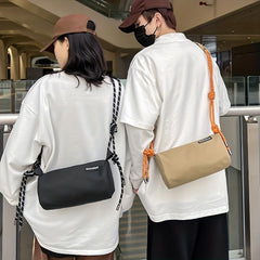 Men's Casual Letter Patch Crossbody Bag Shoulder Bag