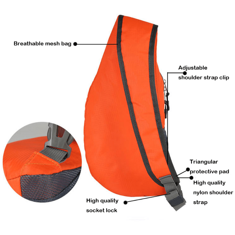 Men's Foldable Crossbody Chest Bag - Outdoor Travel Sling