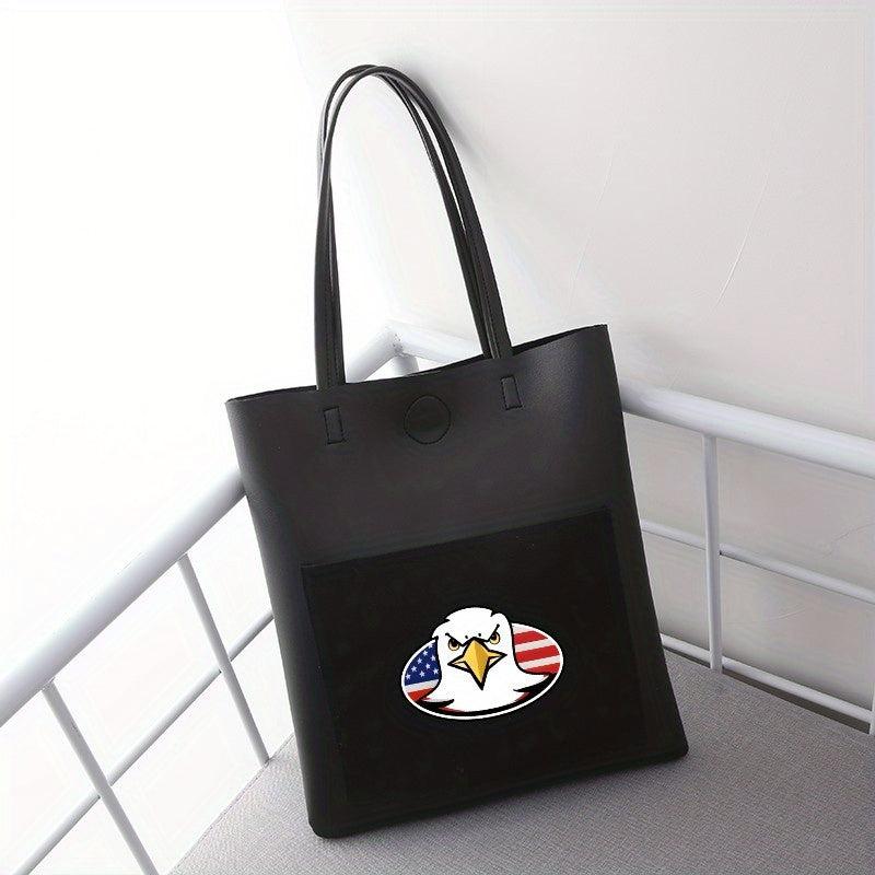 Cartoon Pig Print Shoulder Bag Large Capacity Handbag