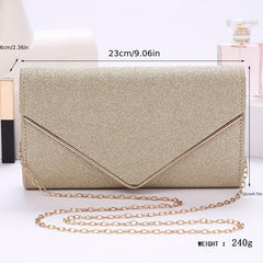 Glitter Evening Bag Chain Shoulder Clutch Purse For Wedding