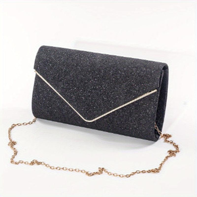 Glitter Evening Bag Chain Shoulder Clutch Purse For Wedding